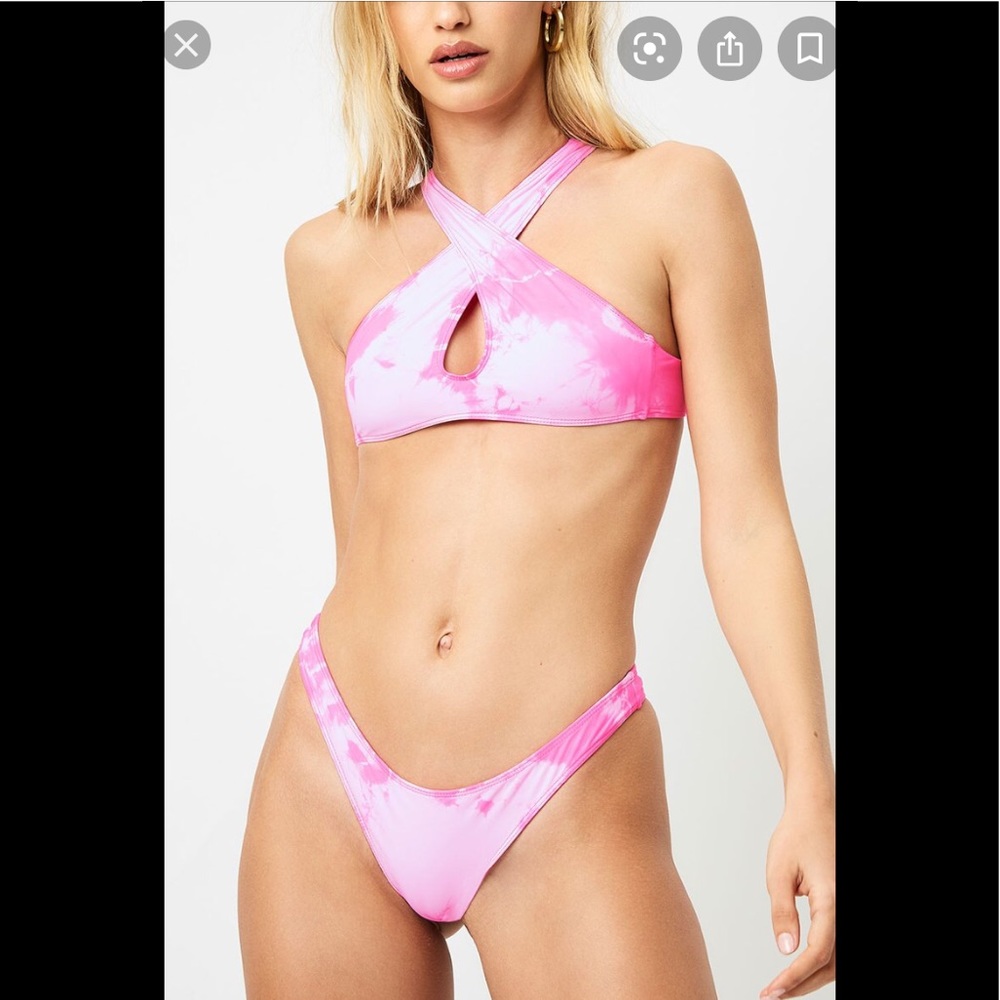 Frankie’s Bikinis X Sophia Richie Pink Sunny Tie dye bikini top XS - Picture 6 of 12